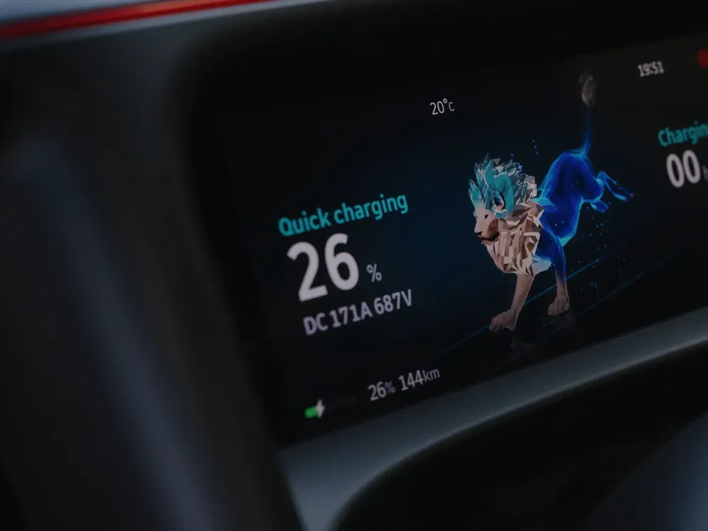 Dashboard scherm met 26% snelle lading en gestileerde grafiek.