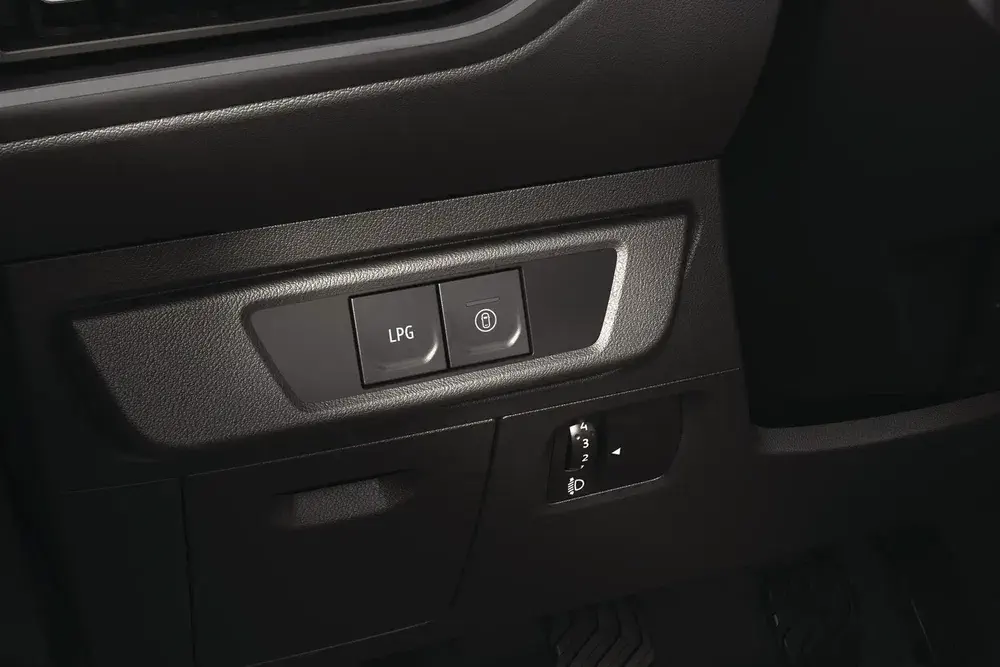 Bouton intérieur de voiture avec commutateur GPL et réglage des phares.