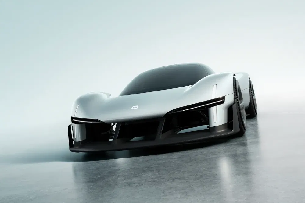 Toekomstig ontwerp elektrische sportwagen Porsche Mission X, strak en aerodynamisch design.